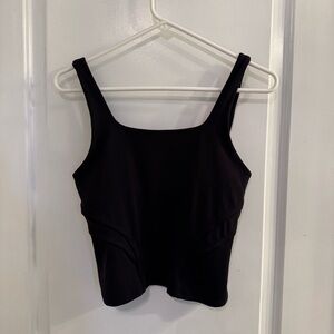 Lululemon Nulu and Mesh-Back Shelf-Bra Yoga Tank Top Black